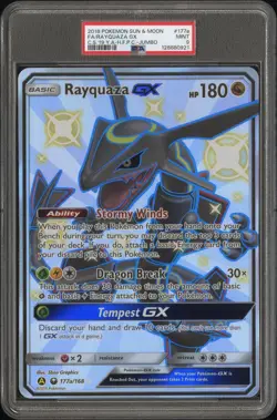 2018 POKEMON SUN & MOON CELESTIAL STORM #177A FULL ART/RAYQUAZA GX PSA 9 - Image 1