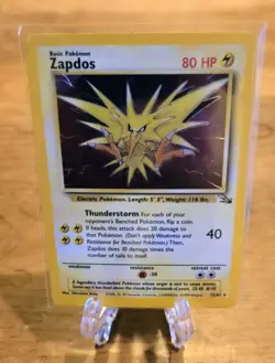Zapdos 15/62 Fossil Pokemon Card Holo WOTC TCG NM - Image 2