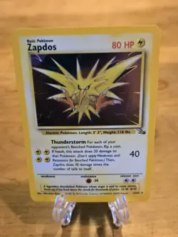 Zapdos 15/62 Fossil Pokemon Card Holo WOTC TCG NM - Image 3