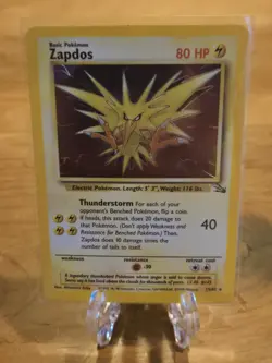 Zapdos 15/62 Fossil Pokemon Card Holo WOTC TCG NM - Image 4