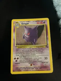 Pokemon Gengar 5/62 Fossil Holo Rare 80 HP Stage 2 English Card - Image 1