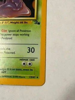 Pokemon TCG Muk Holo Rare Card 13/62 Fossil 1999 - Image 5