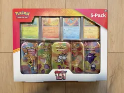Pokemon Scarlet & Violet - 151 5-pack Mini Tins + 4 Promo Cards (10 Packs) - Image 1