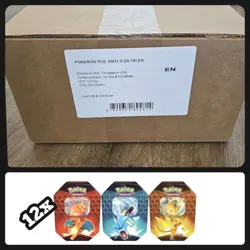 Pokemon Hidden Fates Case of 12 Tins (4 of each art Sets) SEALED - Image 2
