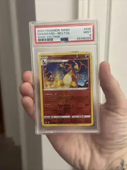2020 Pokemon SWSH Vivid Voltage Charizard Reverse Foil Holo #025 PSA 9 - Image 1