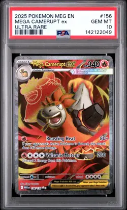 PSA 10 MEGA CAMERUPT EX 156/132 ULTRA RARE MEGA EVOLUTION POKEMON 🔥 - Image 1