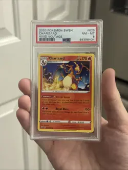 2020 Pokemon SWSH Vivid Voltage Charizard Reverse Foil Holo #025 PSA 8 - Image 1
