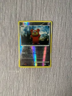 Pokemon TCG Teddiursa Reverse Holo Mysterious Treasures Yuka Morii Clay Art MP - Image 1