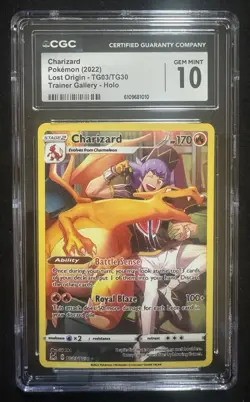 CGC Gem Mint 10 Charizard TG03/TG30 Pokemon Lost Origin Trainer Gallery - Image 1