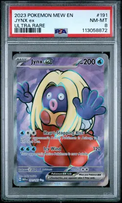 2023 POKEMON MEW EN-151 ULTRA RARE #191 JYNX EX PSA 8 - Image 1