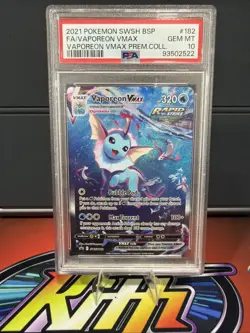 PSA 10 Vaporeon VMAX Black Star Promo SWSH182 Pokemon Sword & Shield ENGLISH GEM - Image 1