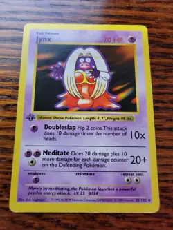 LP! Pokemon Card - Jynx 1st Edition Base Set (Shadowless) 31/102 Uncommon - Image 1