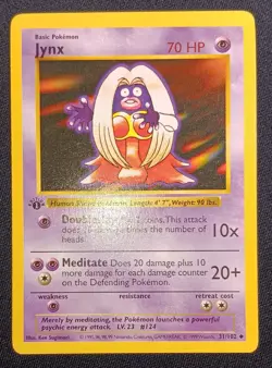 Jynx #31/102 1st Edition Shadowless Base Set Pokemon TCG - Image 1