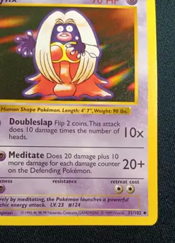 Jynx #31/102 1st Edition Shadowless Base Set Pokemon TCG - Image 5