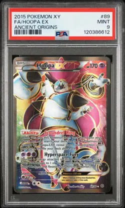 2015 POKEMON XY ANCIENT ORIGINS #89 FULL ART/HOOPA EX PSA 9 - Image 1