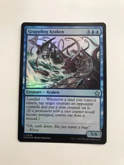 Grappling Kraken Foil MTG Magic the Gathering Card NM Near Mint FDN - Image 1