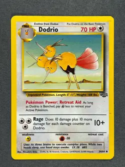 Dodrio 34/64 Base Set Series Jungle UNCOMMON 1999 Pokemon TCG Card WOTC NM - Image 1