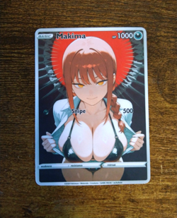 Beautiful Waifu Card - Makima Attack - Goddess ACG Custom DIY Fan Art Card - Image 1