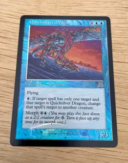 VTG MTG Magic The Gathering Quicksilver Dragon FoiI llus. By Ron Spencer 103/350 - Image 1