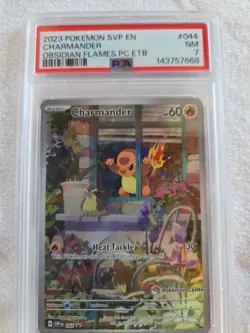 CHARMANDER POKEMON CENTER #044 - 2023- OBSIDIAN FLAMES- PSA NM 7 - Image 1