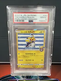 Pokemon Center Promo Japanese Holo Yokohama's Pikachu 283/SM-P PSA 10 GEM MINT - Image 1