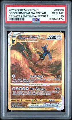 PSA 10 ORIGIN FORME DIALGA VSTAR GG68/GG70 FULL ART SECRET CROWN ZENITH POKEMON - Image 1