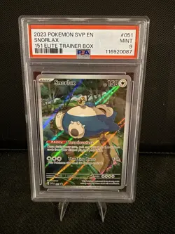 2023 Pokemon PSA 9 Snorlax #51 S&V 151 ETB Black Star Promo Mint - Image 1