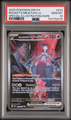 2025 POKEMON DRI EN-DESTINED RIVALS #231 TEAM ROCKET'S MEWTWO EX PSA 10 - Image 1