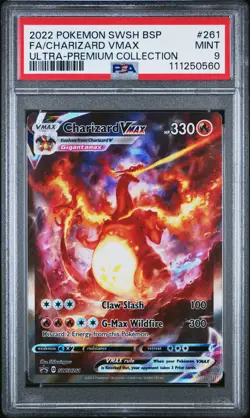2022 POKEMON SWSH BLACK STAR PROMO #261 FULL ART/CHARIZARD VMAX PSA 9 - Image 1