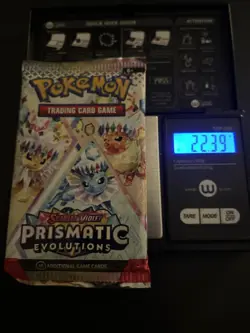 22.39g HEAVY Prismatic Evolutions Pokemon Sealed Booster Pack New - Image 1