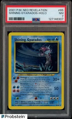 2001 Pokemon Neo Revelation #65 Shining Gyarados Holo PSA 7 NM - Image 1