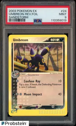 2003 Pokemon EX Sandstorm #24 Umbreon Reverse Foil PSA 9 MINT - Image 1