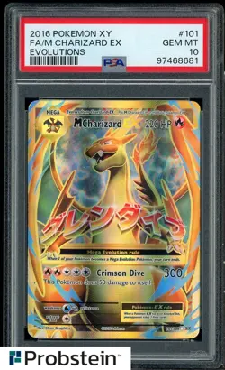 2016 Pokemon XY Evolutions #101 FA M Charizard EX PSA 10 GEM MINT - Image 1