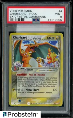 2006 Pokemon EX Crystal Guardians #4 Charizard Holo PSA 9 MINT - Image 1