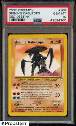 2002 Pokemon Neo Destiny #108 Shining Kabutops PSA 10 GEM MINT - Image 1