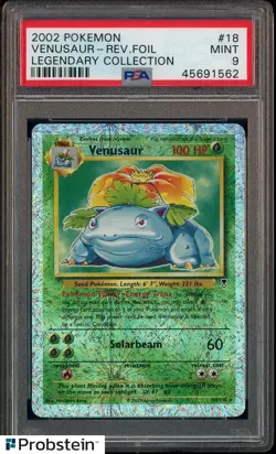 2002 Pokemon Legendary Collection #18 Venusaur Reverse Foil PSA 9 MINT - Image 1
