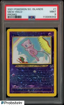 2001 Pokemon Southern Islands Promo #1 Mew Holo PSA 9 MINT - Image 1