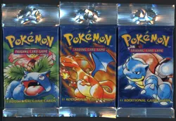 Venusaur Blastoise Charizard Art Set Pokemon TCG Base Set Booster Pack Lot 3 - Image 1