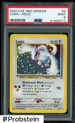 2000 Pokemon Neo Genesis #9 Lugia Holo PSA 9 MINT - Image 1