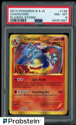 2013 Pokemon B & W Plasma Storm #136 Charizard PSA 8 NM-MT - Image 1