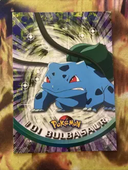Pokemon Topps Bulbasaur #01 TV Animation Edition Series 1 (Black Logo) - Image 1