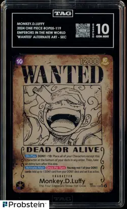 2024 One Piece OP05-119 Wanted Alternate Art Secret Monkey D. Luffy TAG 10 - Image 1