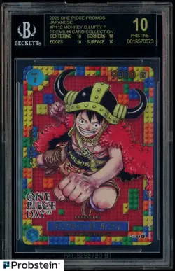 #1 2025 One Piece Promo Japanese Premium Monkey D. Luffy BGS 10 BLACK LABEL - Image 1