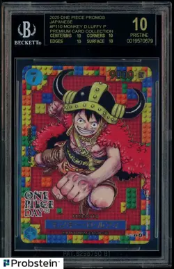 #2 2025 One Piece Promo Japanese Premium Monkey D. Luffy BGS 10 BLACK LABEL - Image 1