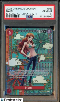 2023 One Piece OP05 EN Special Alternate Art #016 Nami PSA 10 GEM MINT - Image 1