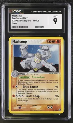 CGC 9 MINT Machamp 2007 EX Power Keepers 11/108 Holo Pokemon Card - Image 1