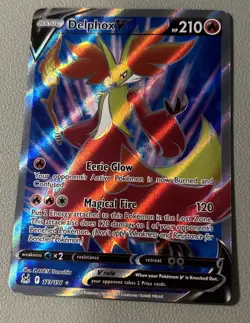 Pokemon TCG Delphox v Sword & Shield Lost Origin Holo Ultra Rare Card 173/196 - Image 1