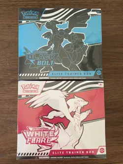 👀 2 Box Lot Pokemon TCG: Black Bolt & White Flare ETB Elite Trainer Box Sealed - Image 1