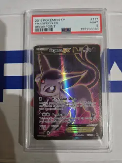 2016 POKEMON XY BREAKPOINT #117 FULL ART/ESPEON EX PSA 9 - Image 1