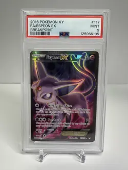 2016 POKEMON XY BREAKPOINT ESPEON EX #117 FULL ART PSA 9 MINT #114136109 - Image 1